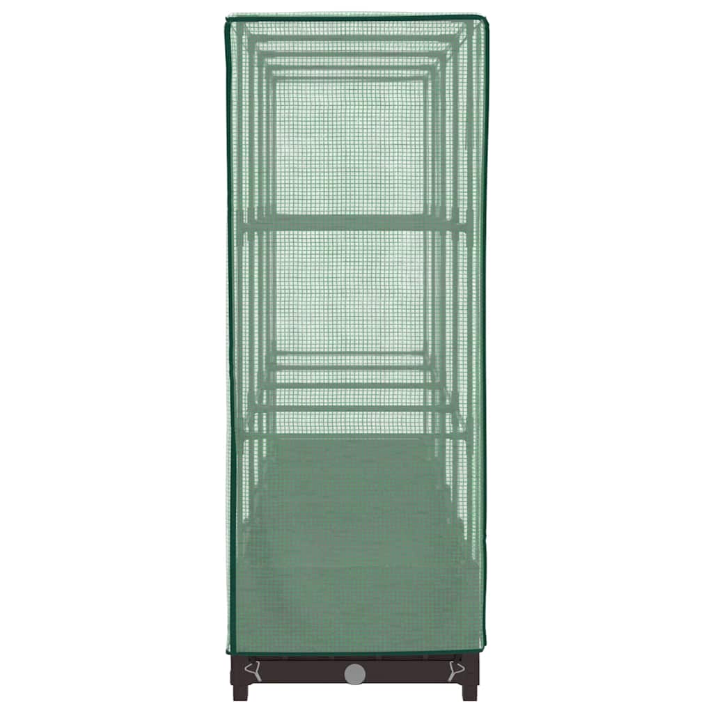 vidaXL Raised Bed with Greenhouse Cover Rattan Look 160x40x123 cm