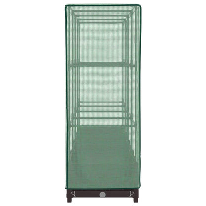 vidaXL Raised Bed with Greenhouse Cover Rattan Look 160x40x123 cm