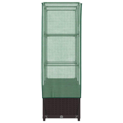 vidaXL Raised Bed with Greenhouse Cover Rattan Look 80x40x138 cm