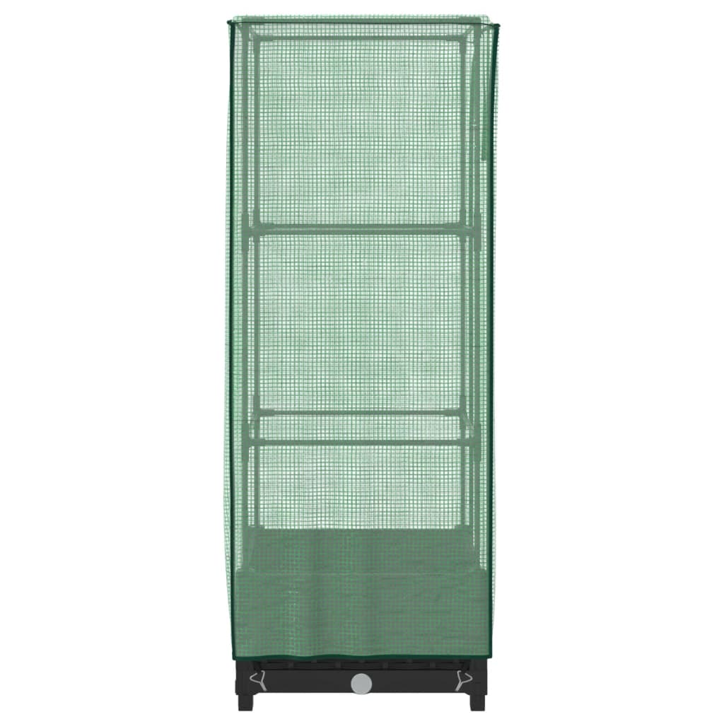 vidaXL Raised Bed with Greenhouse Cover Rattan Look 40x40x123 cm