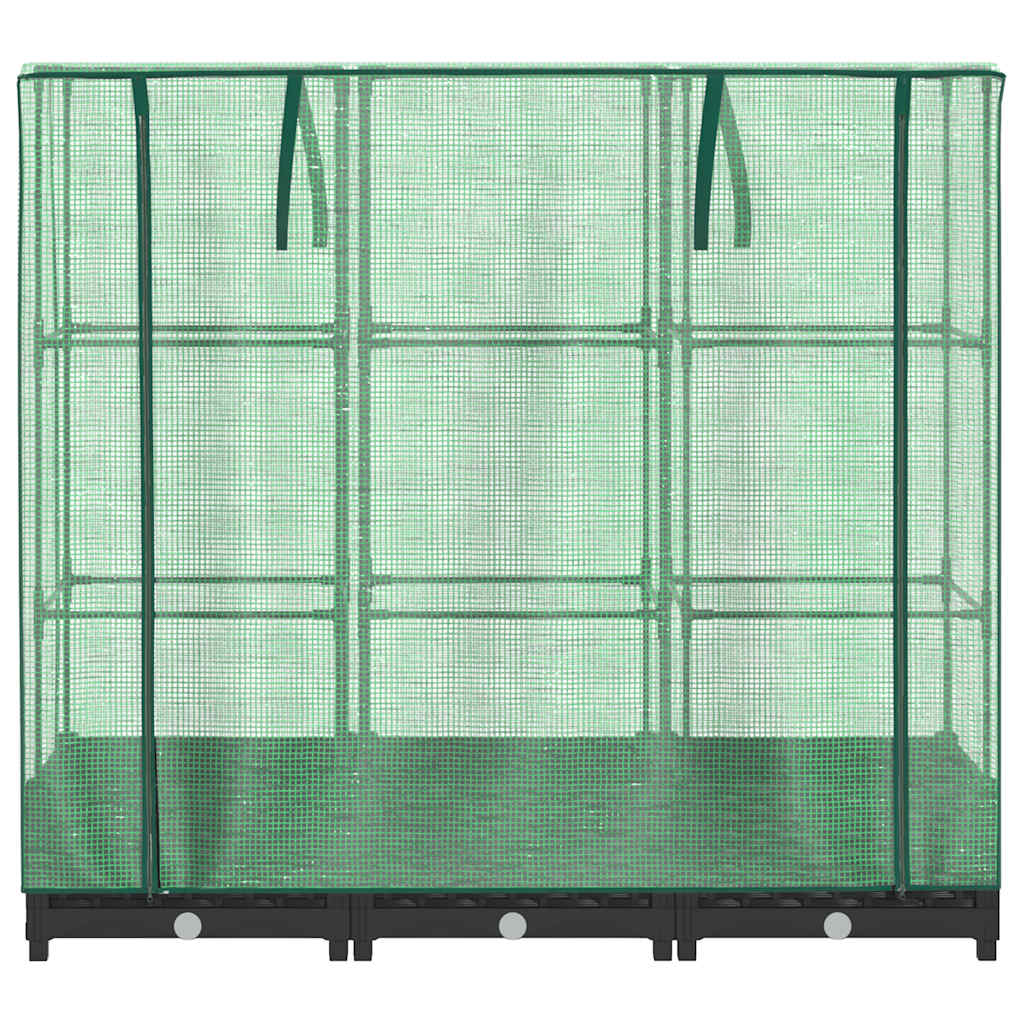 vidaXL Raised Bed with Greenhouse Cover Rattan Look 120x40x123 cm