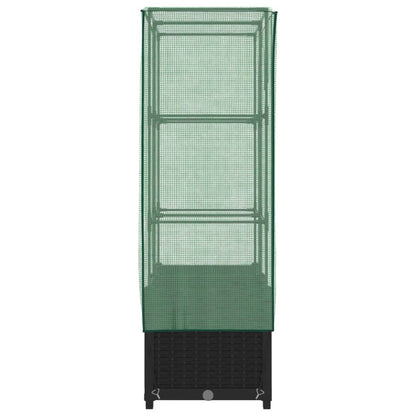 vidaXL Raised Bed with Greenhouse Cover Rattan Look 80x40x138 cm