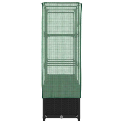 vidaXL Raised Bed with Greenhouse Cover Rattan Look 120x40x138 cm