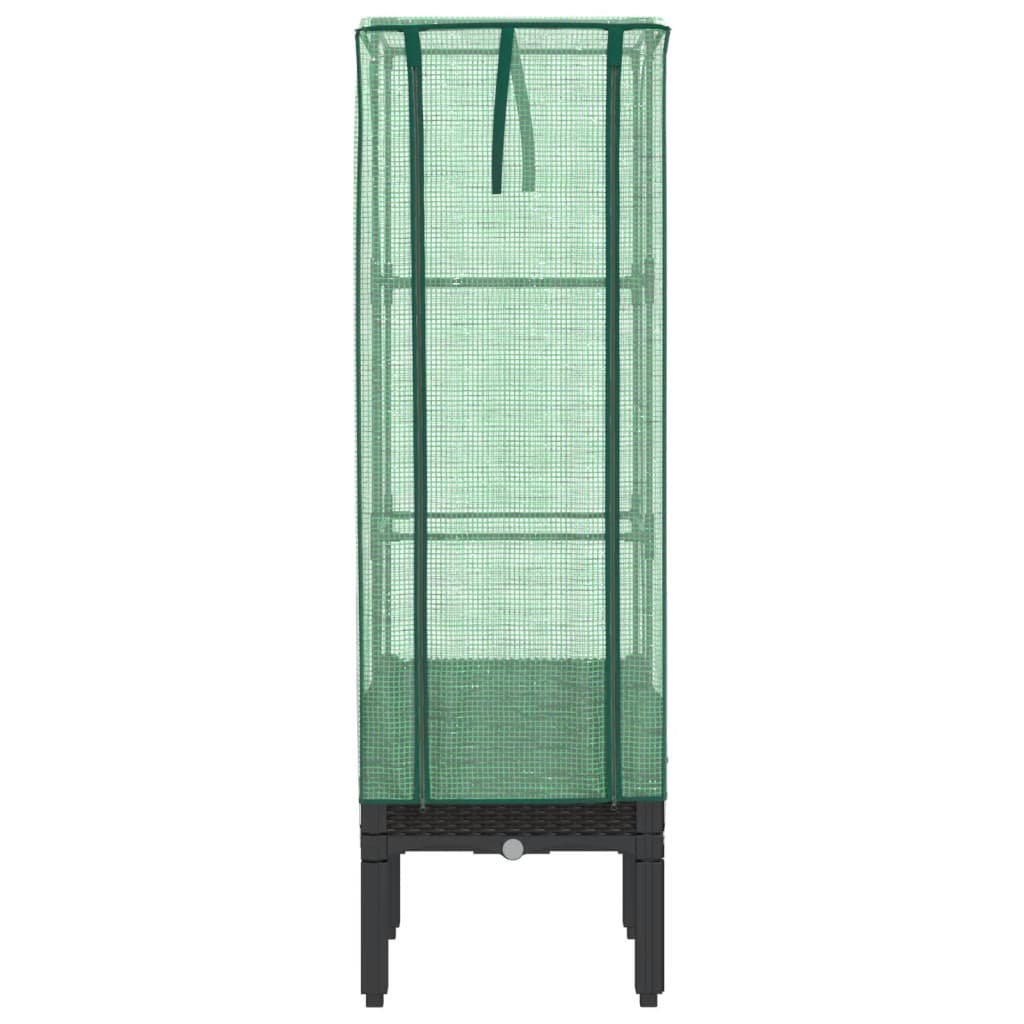 vidaXL Raised Bed with Greenhouse Cover Rattan Look 40x40x140 cm