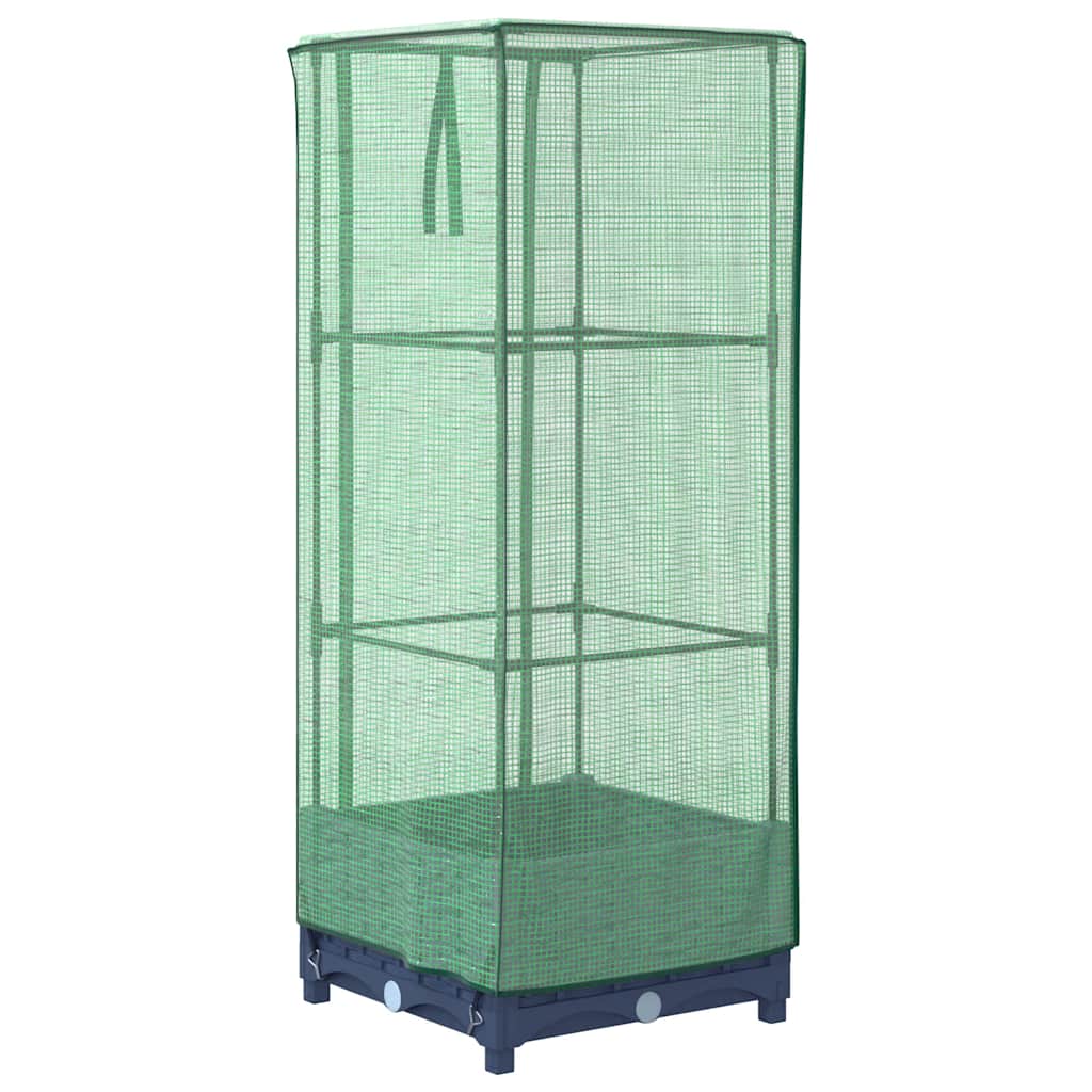 vidaXL Raised Bed with Greenhouse Cover Rattan Look 40x40x123 cm