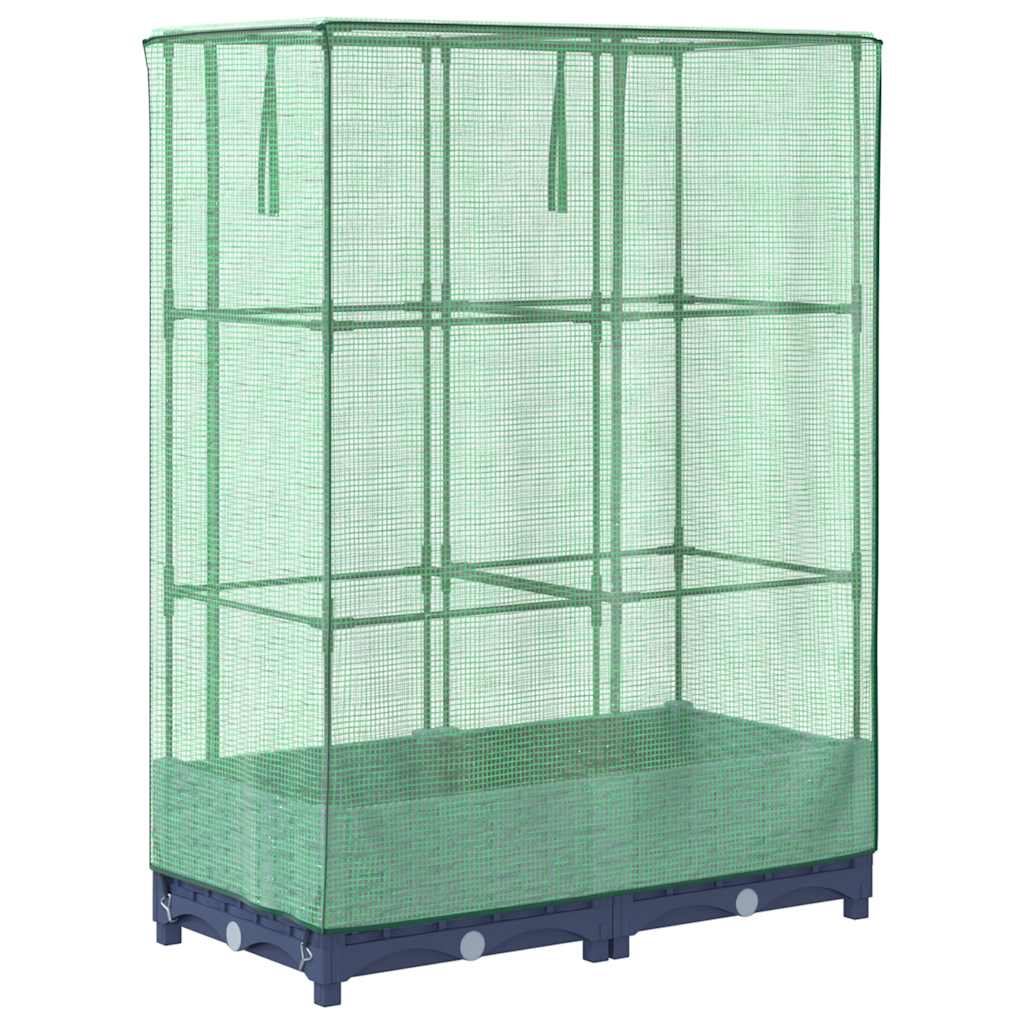 vidaXL Raised Bed with Greenhouse Cover Rattan Look 80x40x123 cm