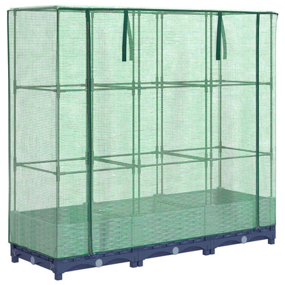 vidaXL Raised Bed with Greenhouse Cover Rattan Look 120x40x123 cm