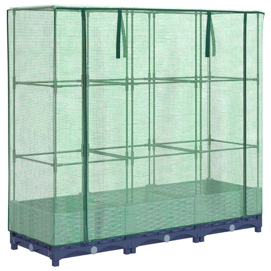 vidaXL Raised Bed with Greenhouse Cover Rattan Look 120x40x123 cm