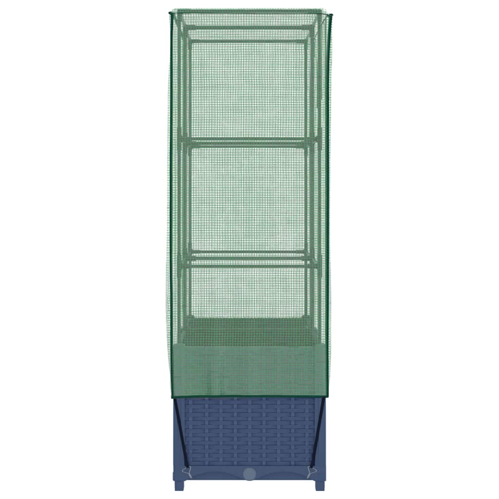 vidaXL Raised Bed with Greenhouse Cover Rattan Look 80x40x138 cm