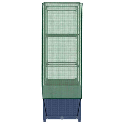 vidaXL Raised Bed with Greenhouse Cover Rattan Look 80x40x138 cm