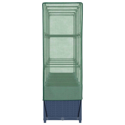 vidaXL Raised Bed with Greenhouse Cover Rattan Look 160x40x138 cm