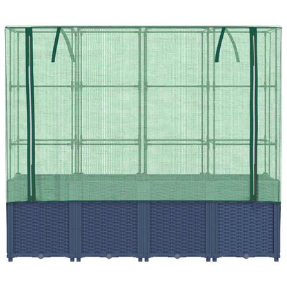 vidaXL Raised Bed with Greenhouse Cover Rattan Look 160x40x153 cm