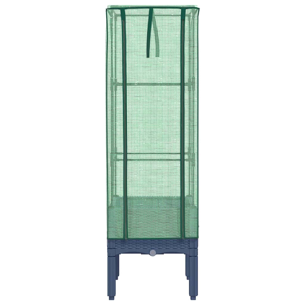 vidaXL Raised Bed with Greenhouse Cover Rattan Look 40x40x140 cm