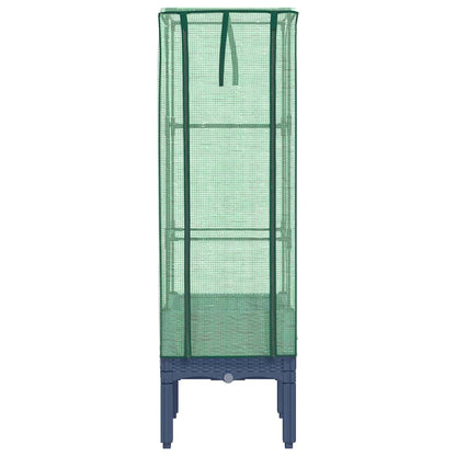 vidaXL Raised Bed with Greenhouse Cover Rattan Look 40x40x140 cm