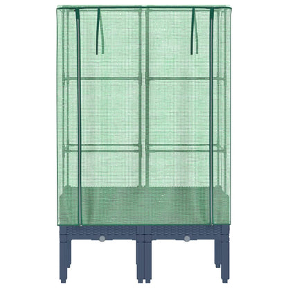 vidaXL Raised Bed with Greenhouse Cover Rattan Look 80x40x140 cm