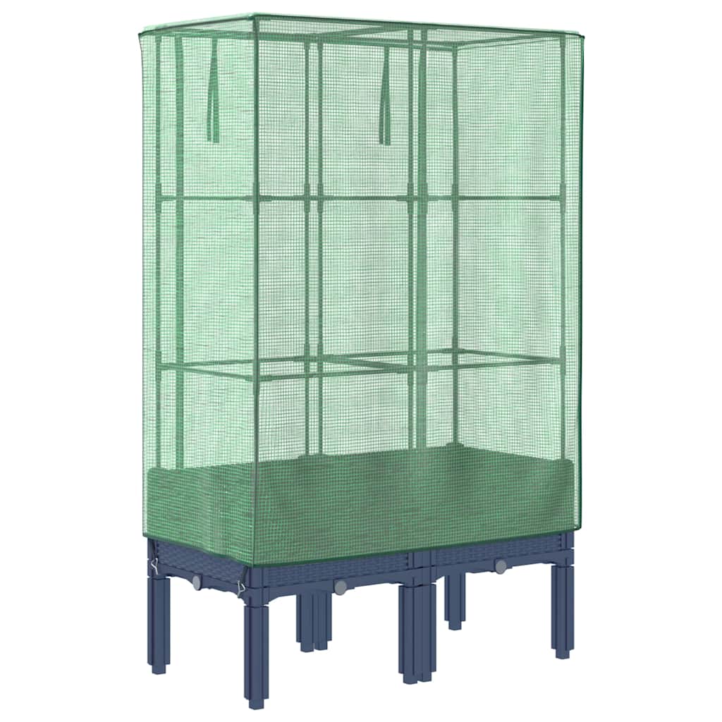 vidaXL Raised Bed with Greenhouse Cover Rattan Look 80x40x140 cm