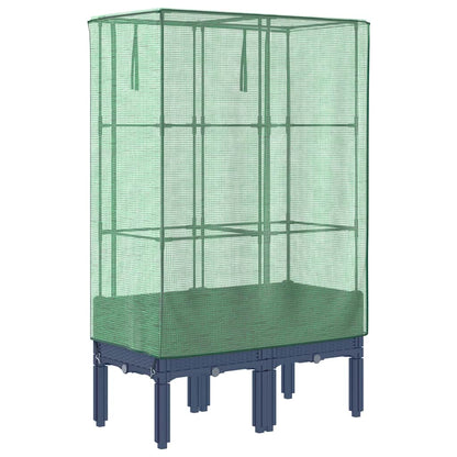 vidaXL Raised Bed with Greenhouse Cover Rattan Look 80x40x140 cm