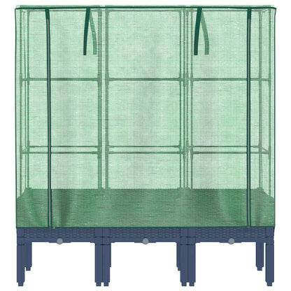 vidaXL Raised Bed with Greenhouse Cover Rattan Look 120x40x140 cm