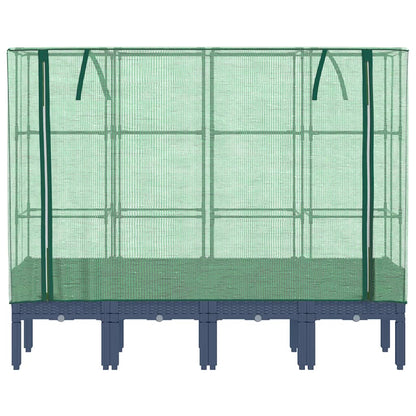 vidaXL Raised Bed with Greenhouse Cover Rattan Look 160x40x140 cm