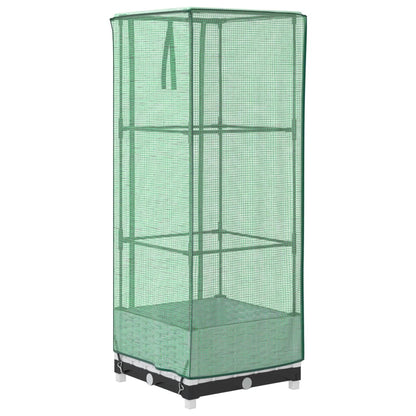 vidaXL Raised Bed with Greenhouse Cover Rattan Look 40x40x123 cm