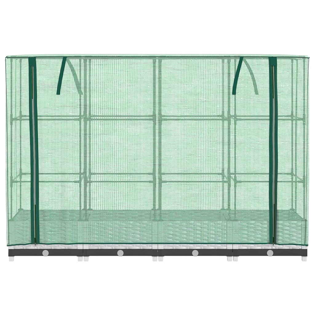 vidaXL Raised Bed with Greenhouse Cover Rattan Look 160x40x123 cm
