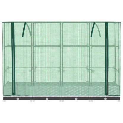 vidaXL Raised Bed with Greenhouse Cover Rattan Look 160x40x123 cm