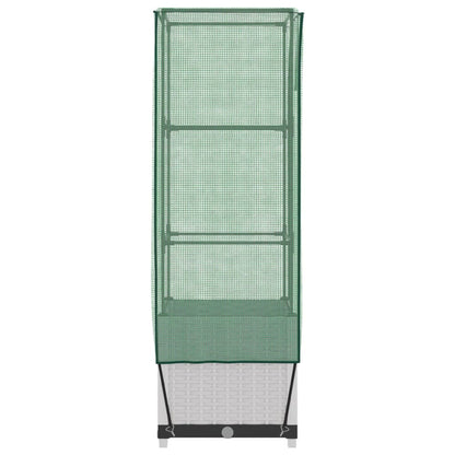 vidaXL Raised Bed with Greenhouse Cover Rattan Look 40x40x139 cm