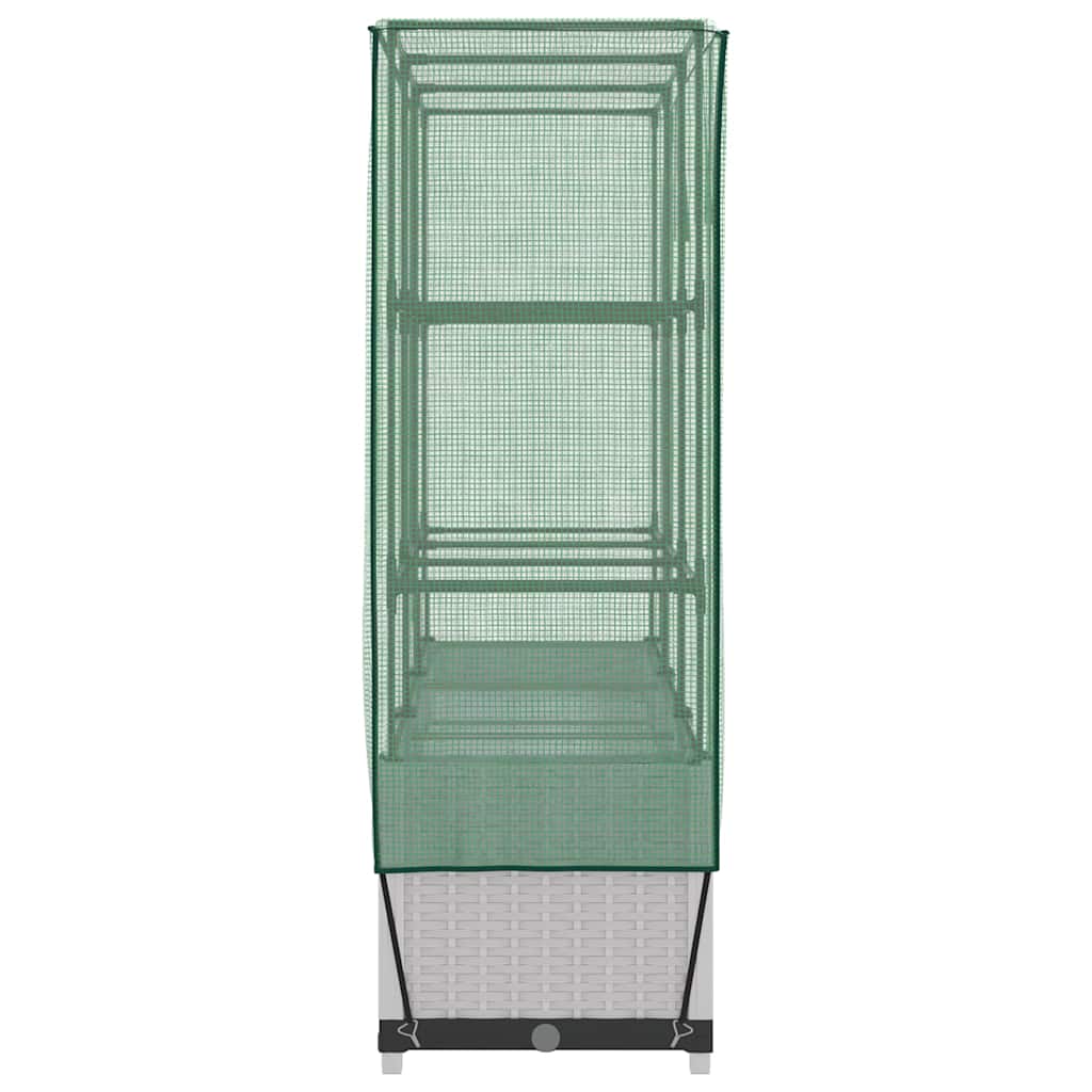vidaXL Raised Bed with Greenhouse Cover Rattan Look 120x40x138 cm