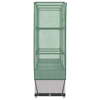 vidaXL Raised Bed with Greenhouse Cover Rattan Look 120x40x138 cm