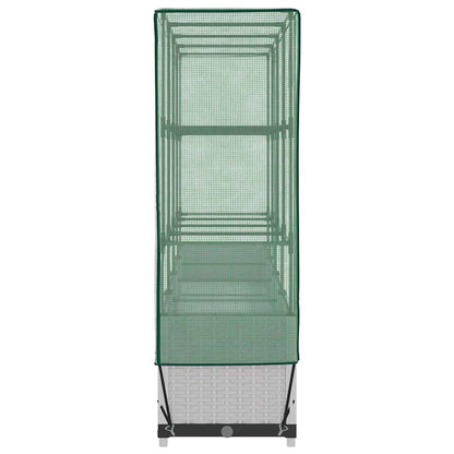 vidaXL Raised Bed with Greenhouse Cover Rattan Look 160x40x138 cm