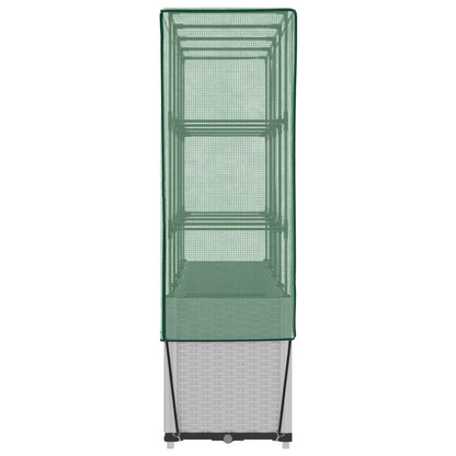 vidaXL Raised Bed with Greenhouse Cover Rattan Look 160x40x153 cm
