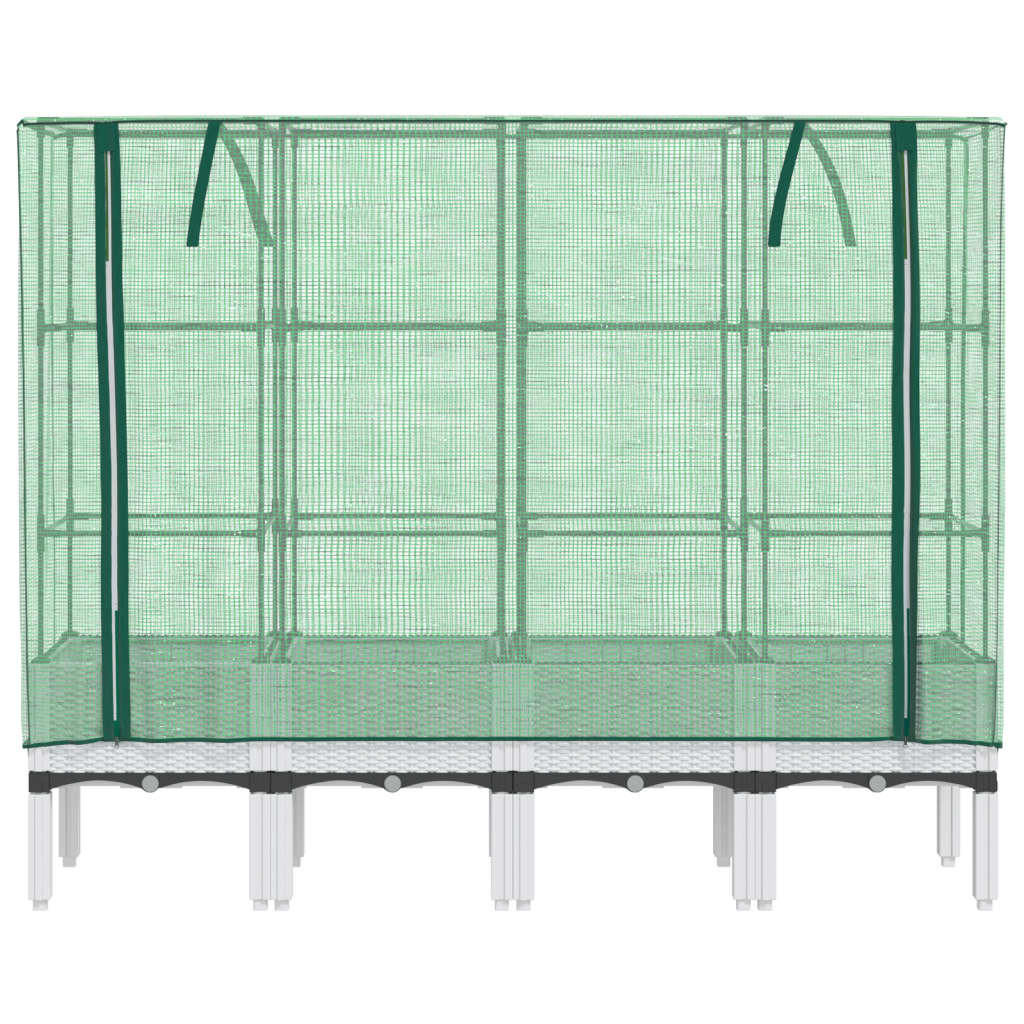 vidaXL Raised Bed with Greenhouse Cover Rattan Look 160x40x140 cm