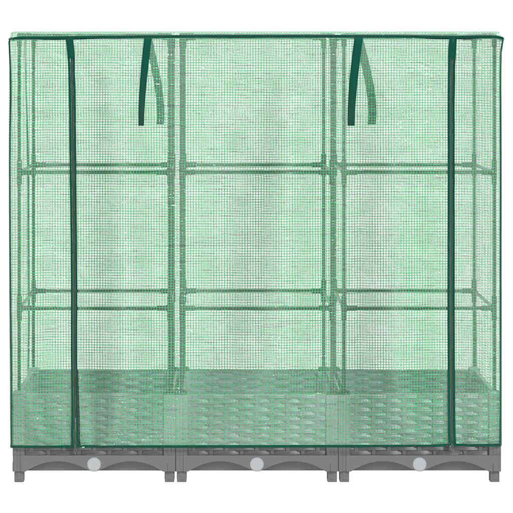 vidaXL Raised Bed with Greenhouse Cover Rattan Look 120x40x123 cm