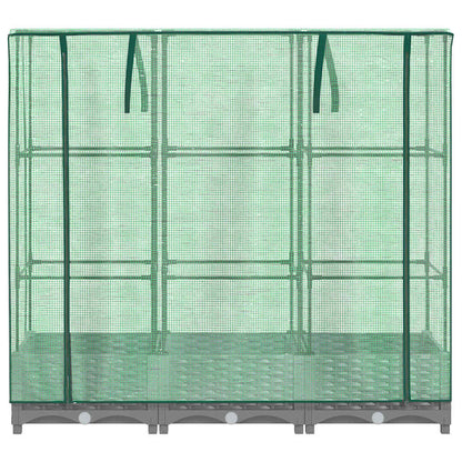 vidaXL Raised Bed with Greenhouse Cover Rattan Look 120x40x123 cm