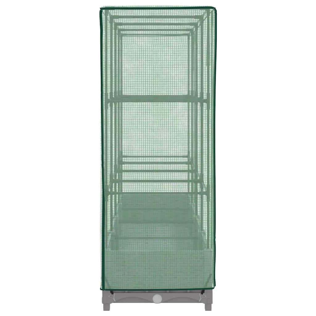 vidaXL Raised Bed with Greenhouse Cover Rattan Look 160x40x123 cm