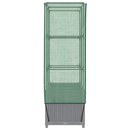 vidaXL Raised Bed with Greenhouse Cover Rattan Look 80x40x138 cm