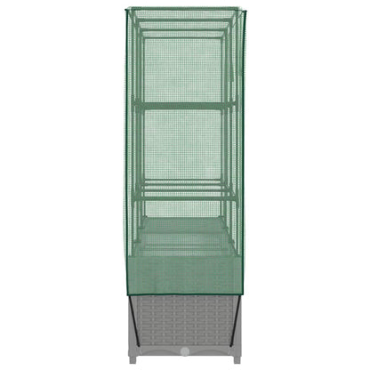 vidaXL Raised Bed with Greenhouse Cover Rattan Look 120x40x138 cm