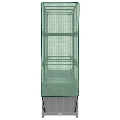 vidaXL Raised Bed with Greenhouse Cover Rattan Look 160x40x138 cm