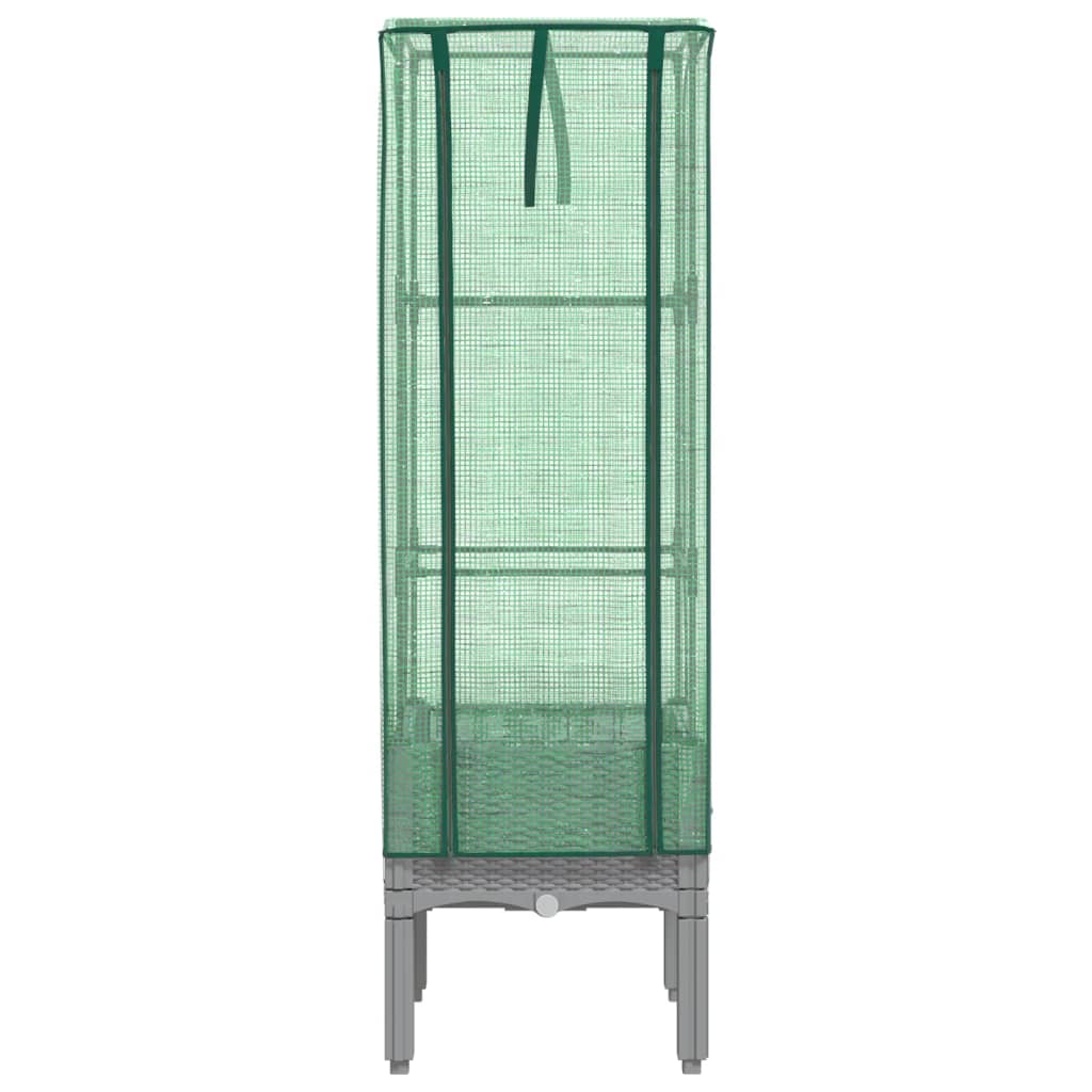 vidaXL Raised Bed with Greenhouse Cover Rattan Look 40x40x140 cm