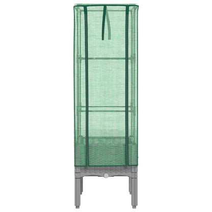 vidaXL Raised Bed with Greenhouse Cover Rattan Look 40x40x140 cm