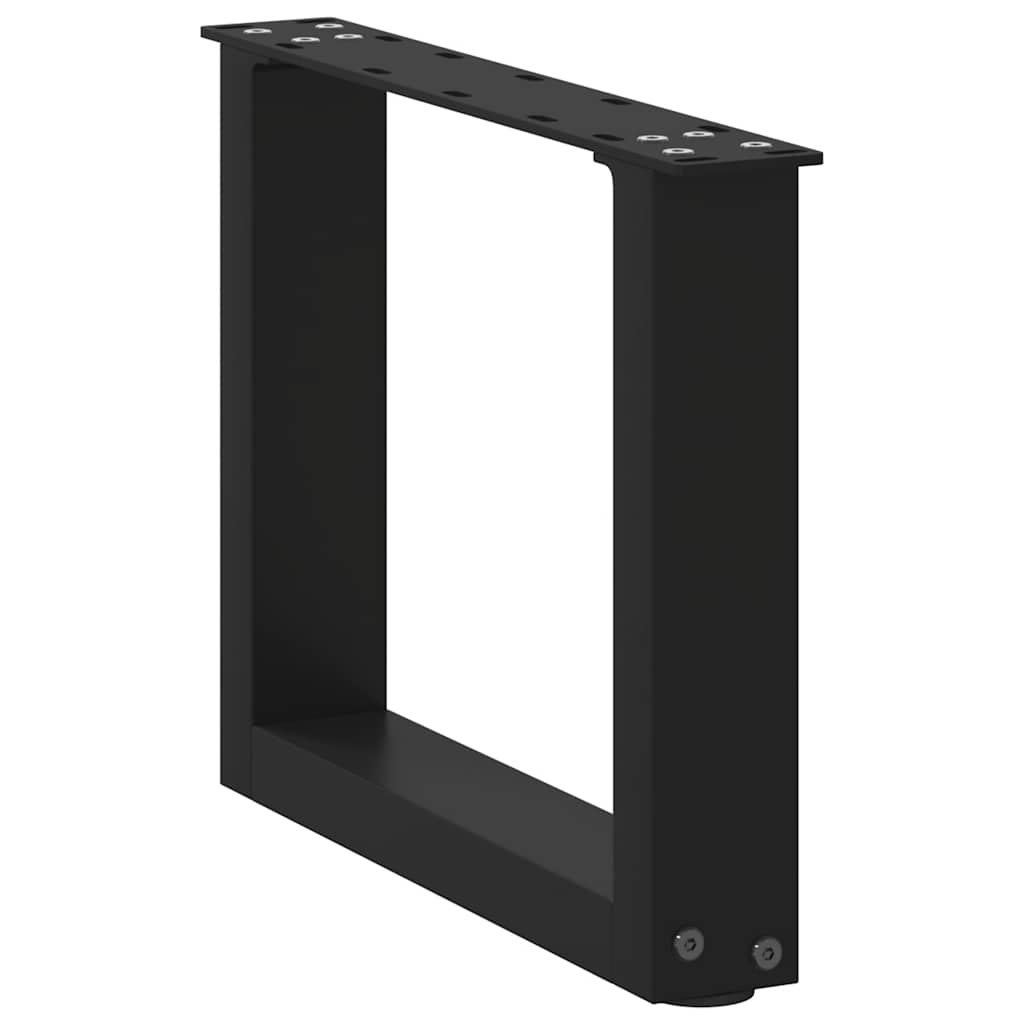 vidaXL Coffee Table Legs U-Shaped 2 pcs Black 30x(30-31) cm Steel