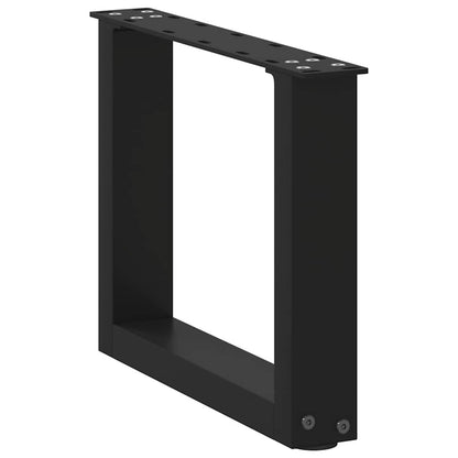 vidaXL Coffee Table Legs U-Shaped 2 pcs Black 30x(30-31) cm Steel