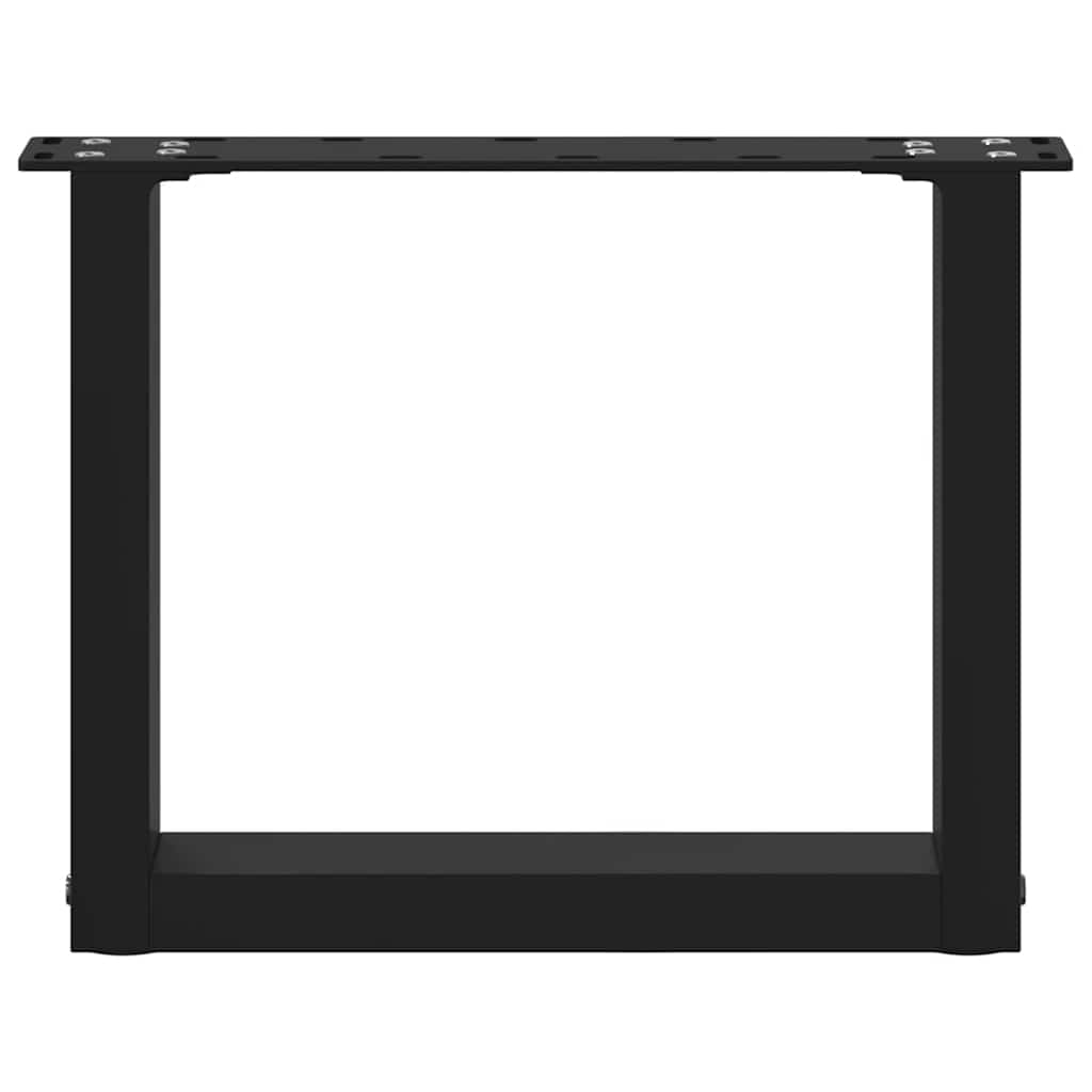 vidaXL Coffee Table Legs U-Shaped 2 pcs Black 30x(30-31) cm Steel