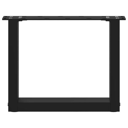vidaXL Coffee Table Legs U-Shaped 2 pcs Black 30x(30-31) cm Steel