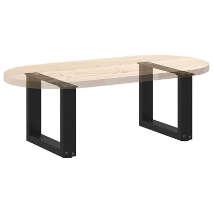 vidaXL Coffee Table Legs U-Shaped 2 pcs Black 30x(30-31) cm Steel