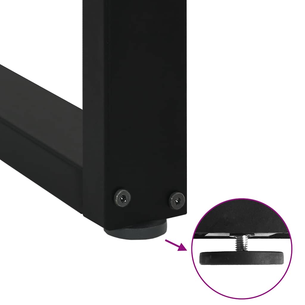 vidaXL Coffee Table Legs U-Shaped 2 pcs Black 30x(30-31) cm Steel