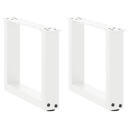 vidaXL Coffee Table Legs U-Shaped 2 pcs White 30x(30-31) cm Steel