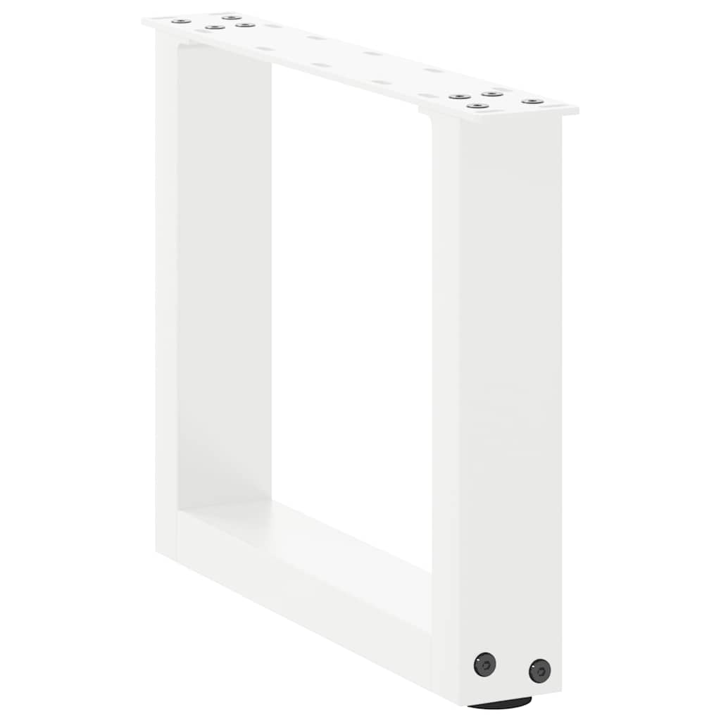 vidaXL Coffee Table Legs U-Shaped 2 pcs White 30x(30-31) cm Steel