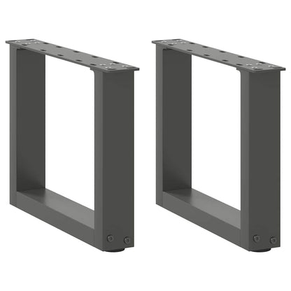 vidaXL Coffee Table Legs U-Shaped 2 pcs Anthracite 30x(30-31) cm Steel