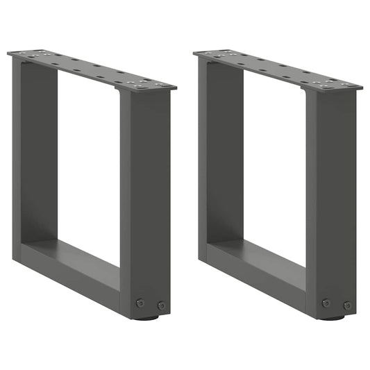vidaXL Coffee Table Legs U-Shaped 2 pcs Anthracite 30x(30-31) cm Steel